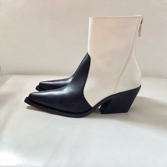 Givenchy Shoes - NEW Givenchy Black White Leather Western Cowboy Booties  6.5/36.5